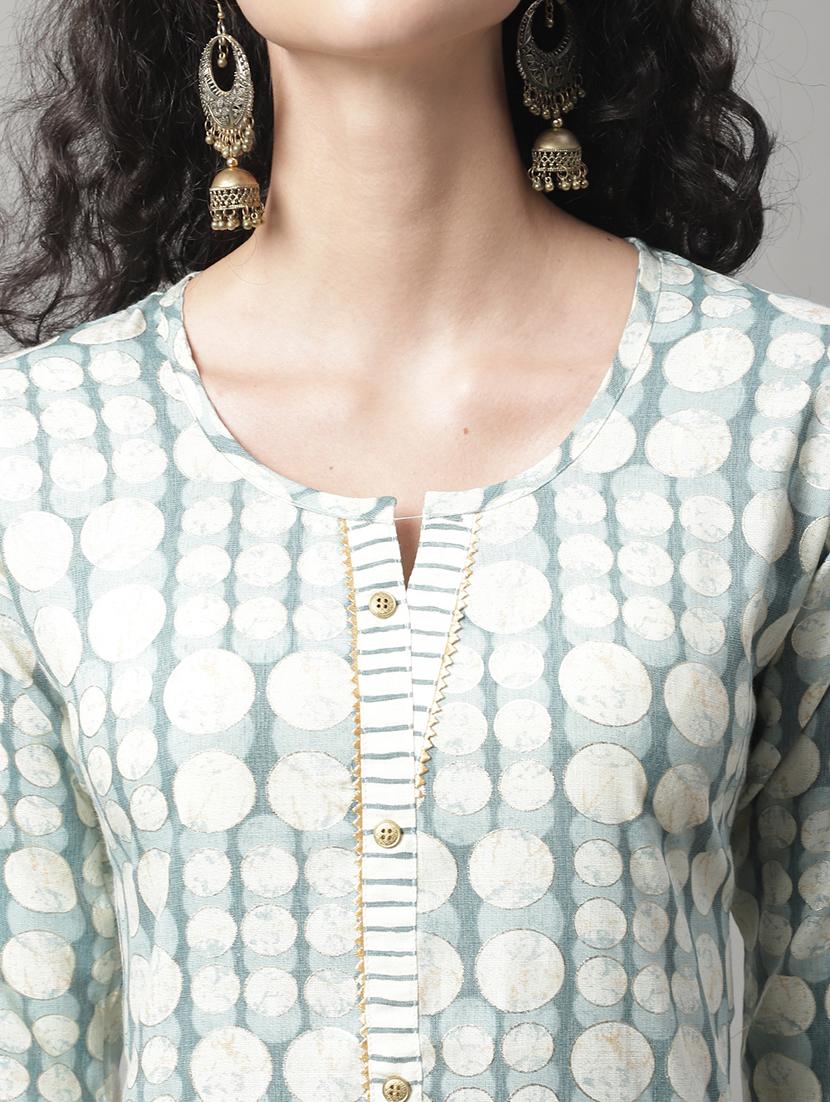 blue viscose kurta pant set - 20194271 - Standard Image - 4