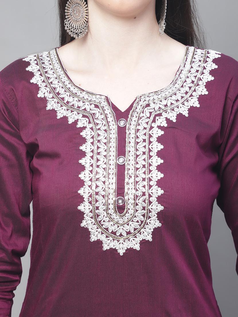 purple kurta pant set with dupatta - 20194283 - Standard Image - 4
