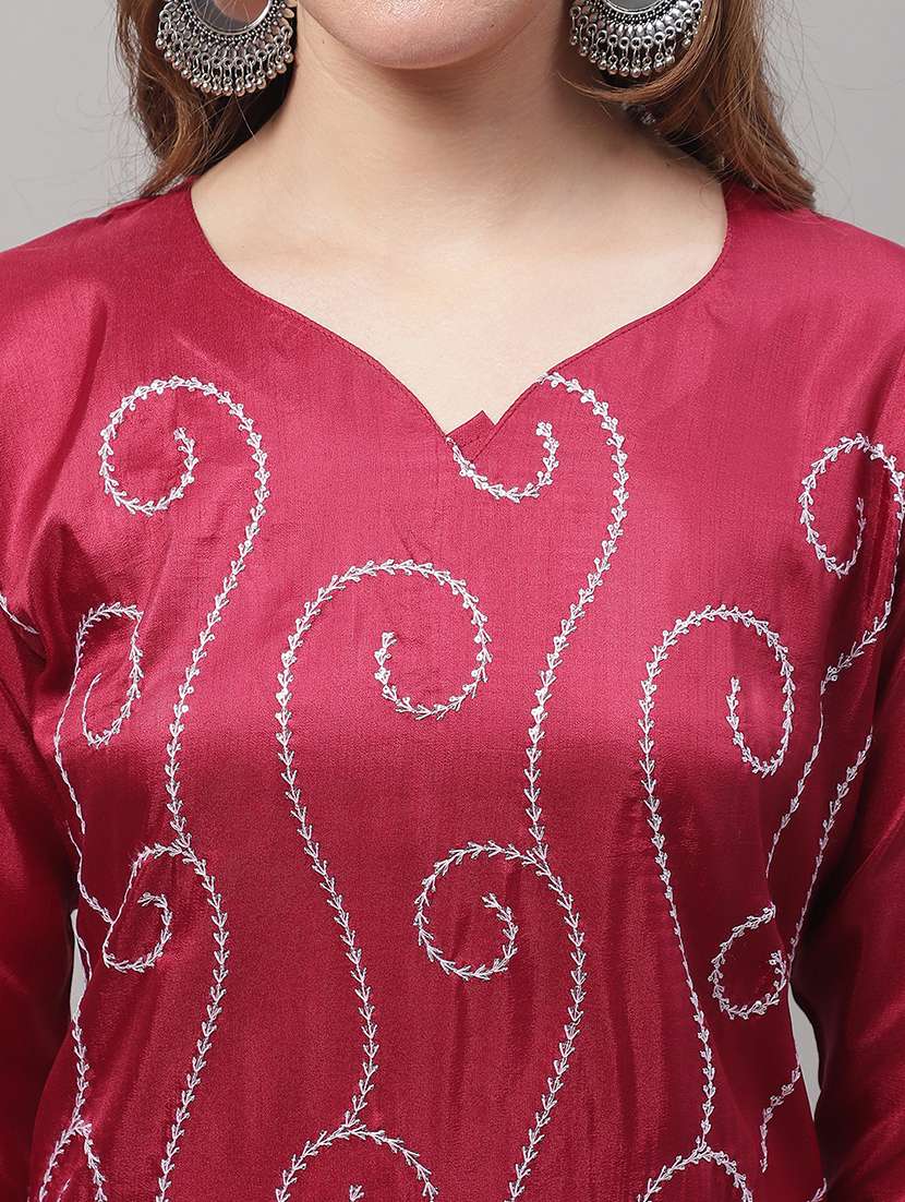 women three quarter sleeve kurta pant with dupatta set - 20194289 -  Standard Image - 4