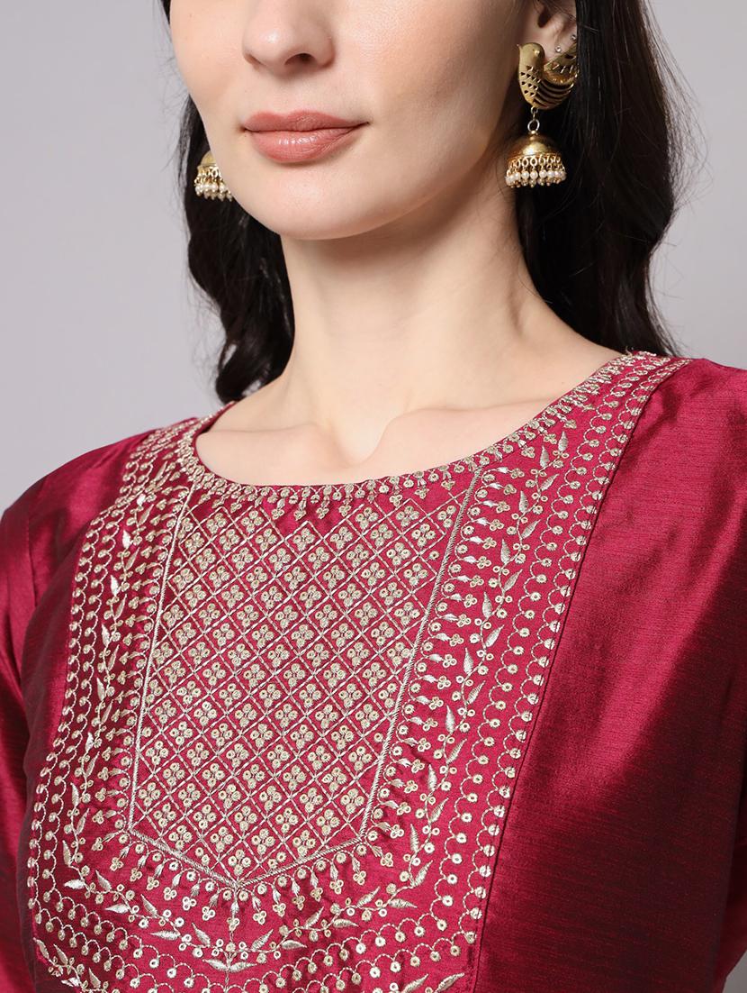 red kurta pant set with dupatta - 20194336 - Standard Image - 4