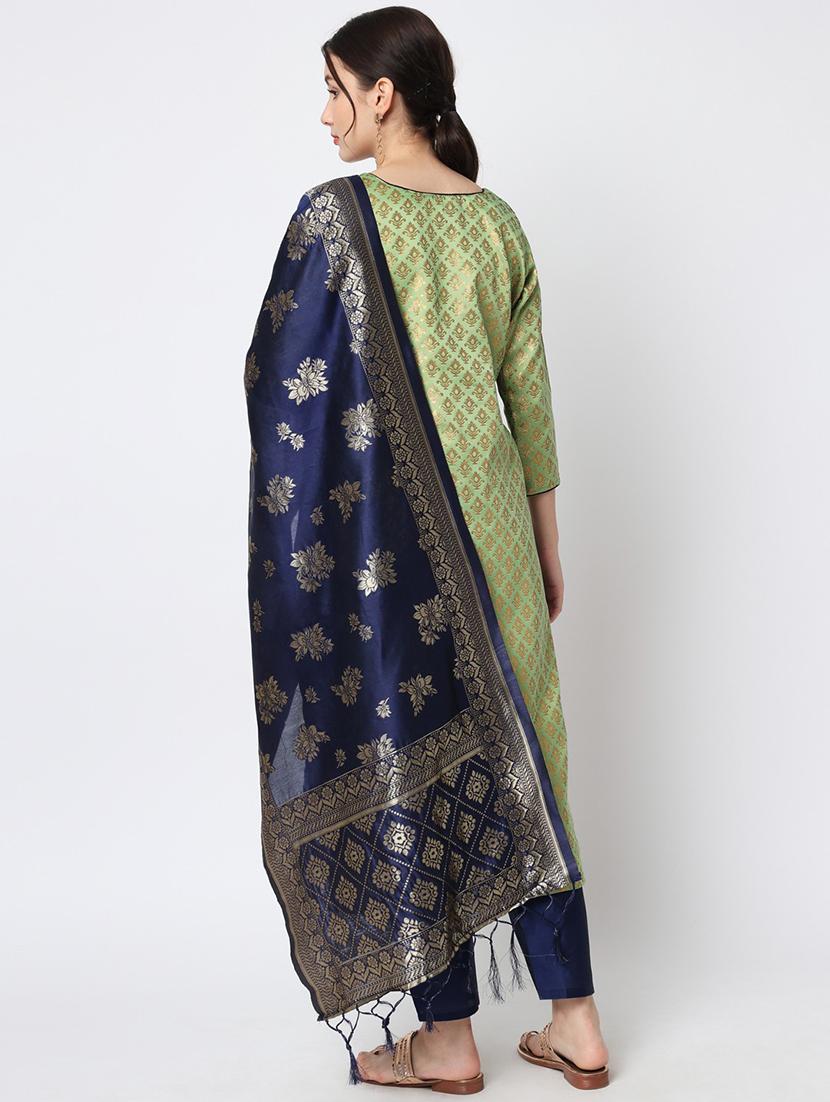 women three quarter sleeve kurta pant with dupatta set - 20194341 -  Standard Image - 1