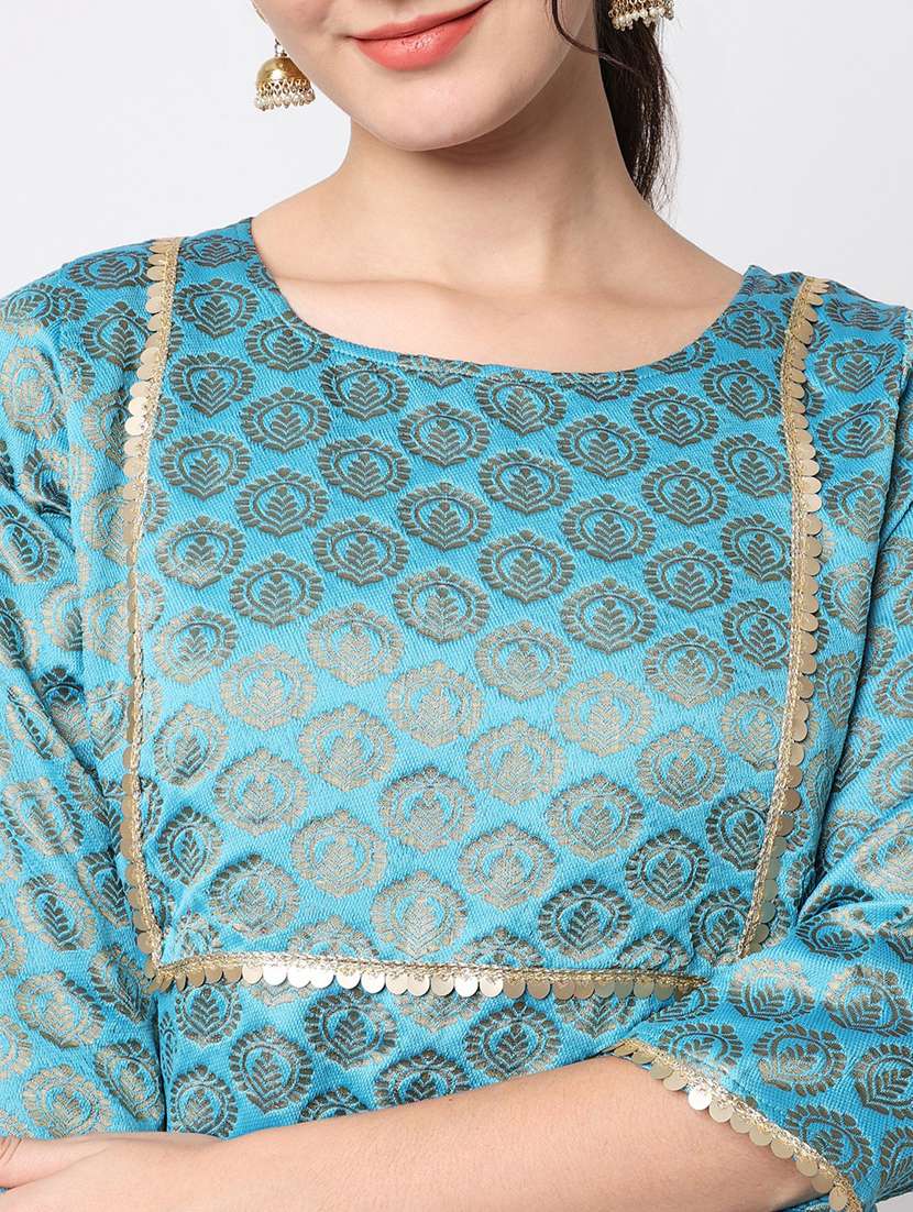 women three quarter sleeve kurta pant with dupatta set - 20194342 -  Standard Image - 4