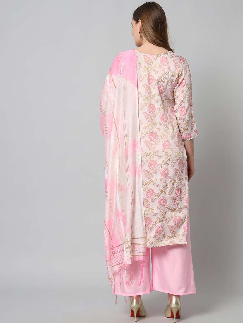 pink kurta palazzo set with dupatta - 20194350 -  Standard Image - 1