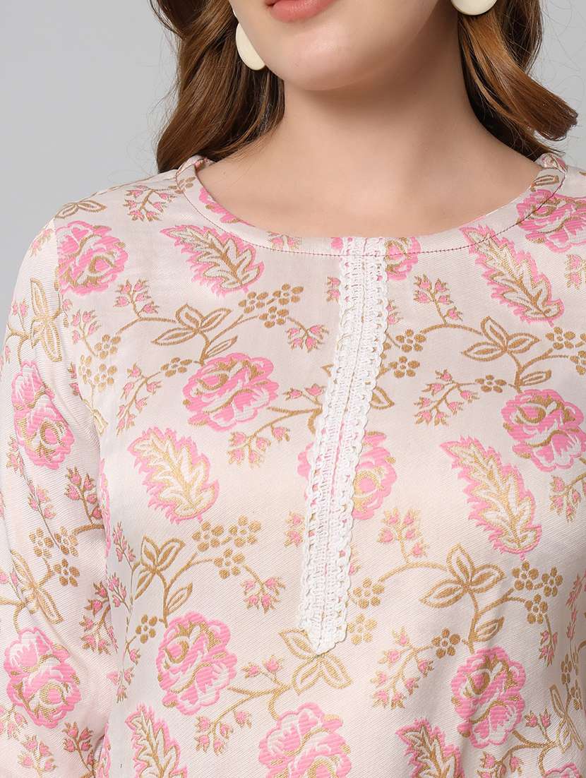 pink kurta palazzo set with dupatta - 20194350 -  Standard Image - 4