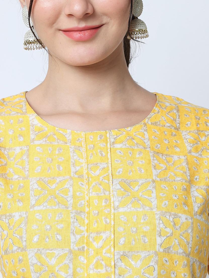 yellow kurta pant set with dupatta - 20194388 - Standard Image - 4
