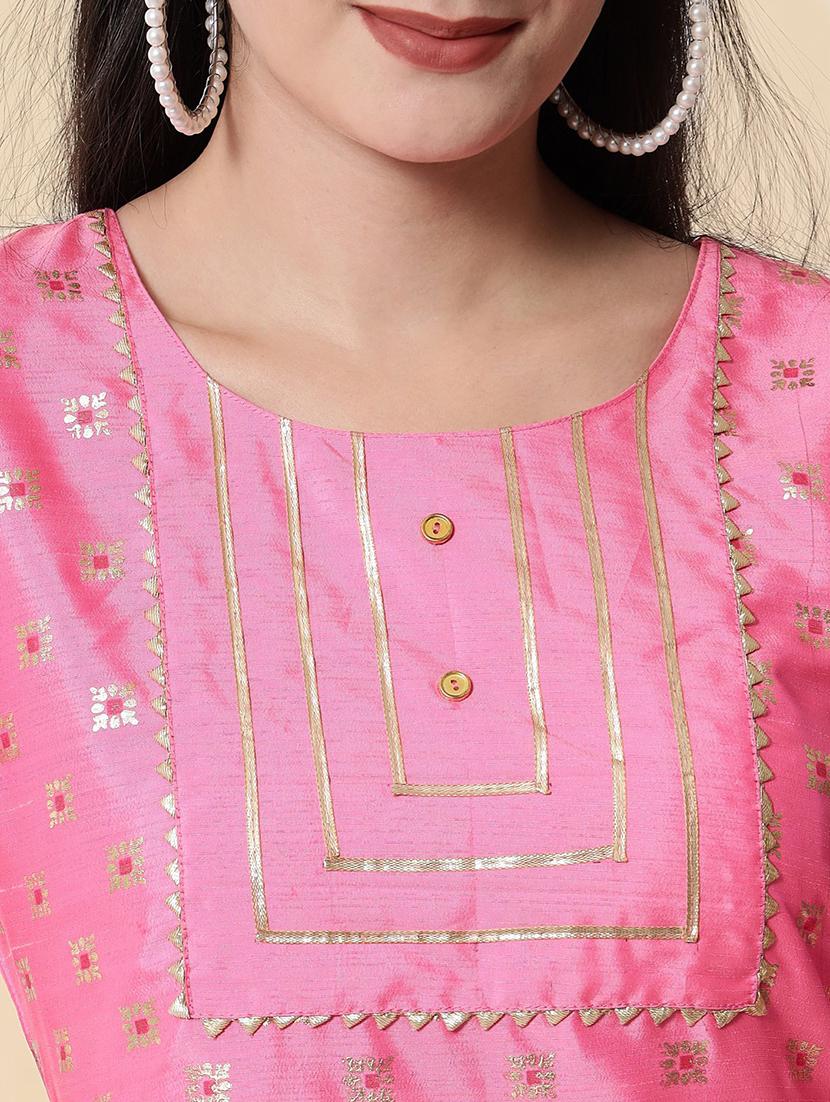 foil printed kurta pant set with dupatta - 20194392 - Standard Image - 4