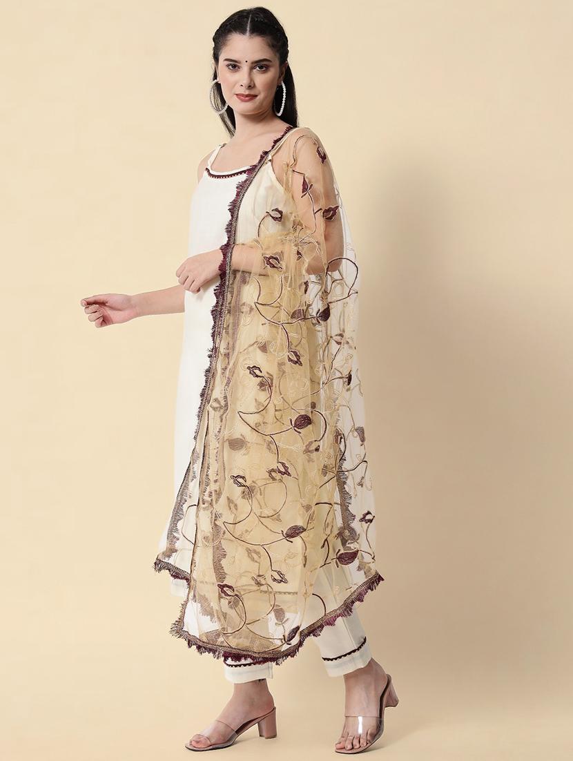 self design kurta pant set with dupatta - 20194397 - Standard Image - 1