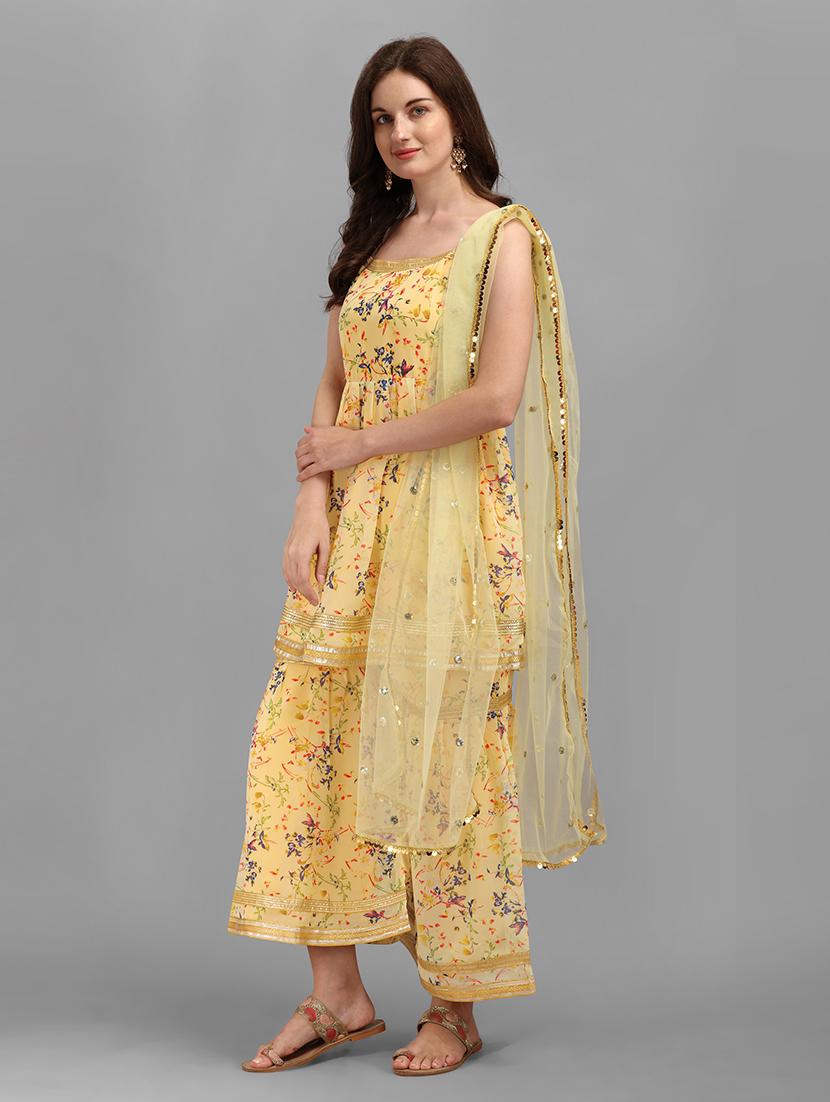 floral printed kurta sharara set with dupatta   - 20194409 -  Standard Image - 1
