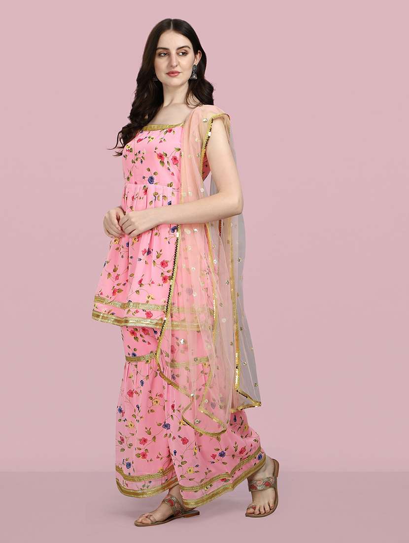 printed kurta sharara set with dupatta   - 20194414 -  Standard Image - 1