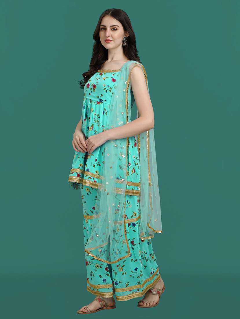 printed kurta sharara set with dupatta   - 20194416 -  Standard Image - 1