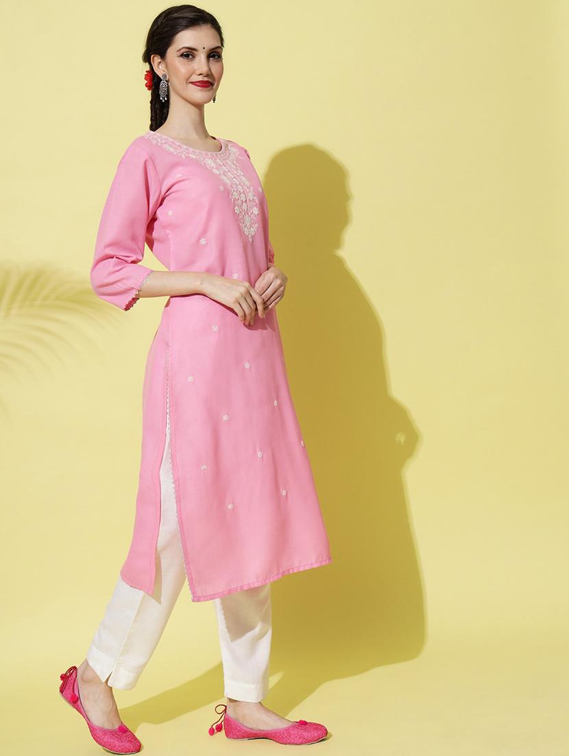 embroidered kurta pant set  - 20194422 -  Standard Image - 1