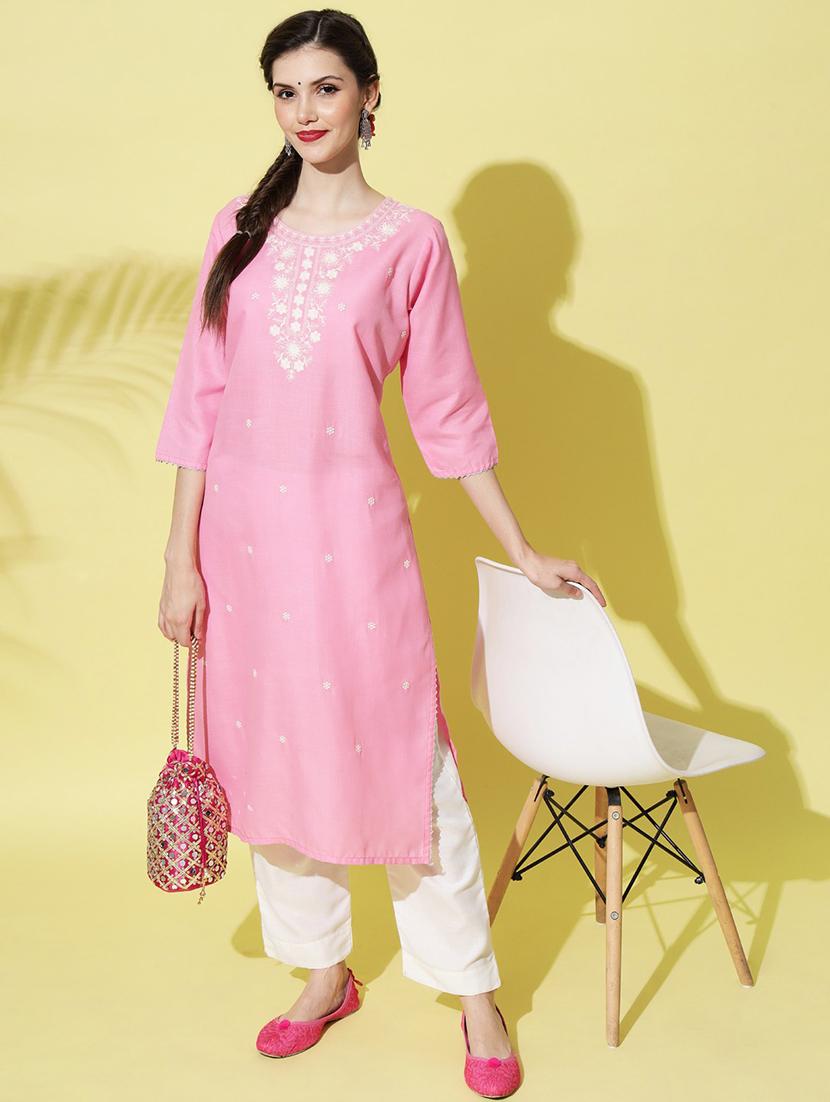 embroidered kurta pant set - 20194422 - Standard Image - 4