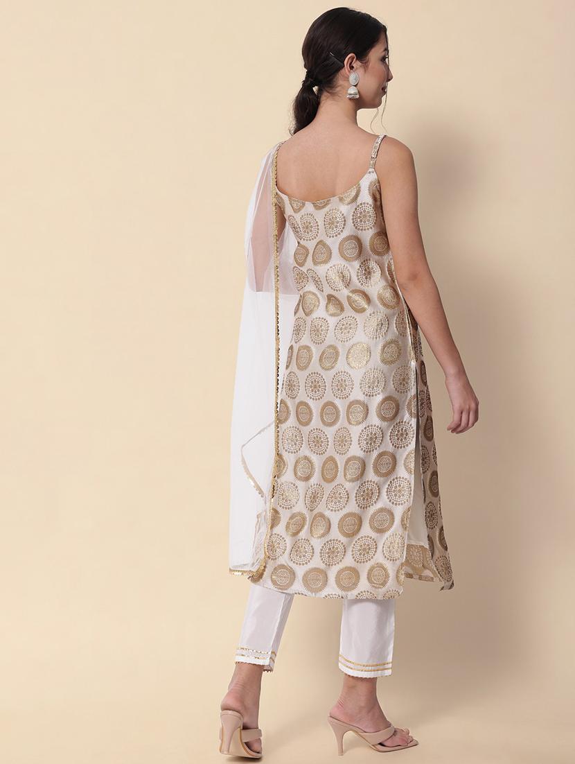 white kurta pant set with dupatta - 20194441 - Standard Image - 1