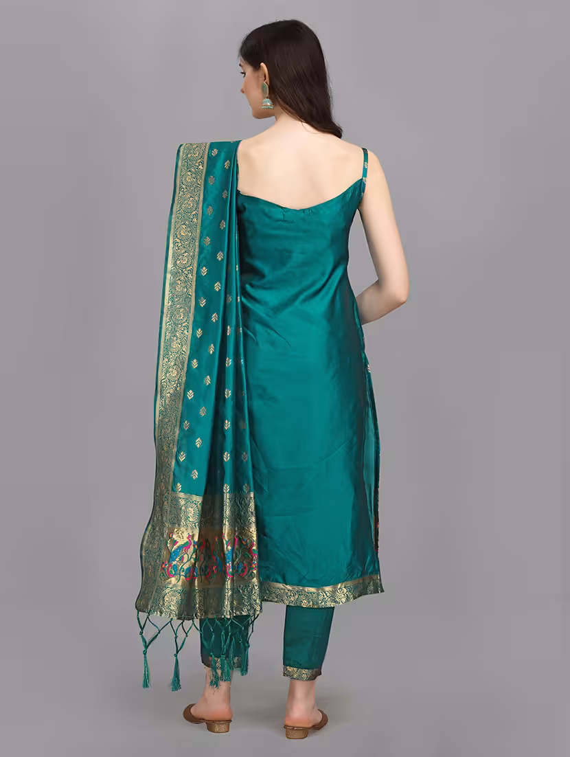 self design kurta pant set with dupatta   - 20194448 -  Standard Image - 1