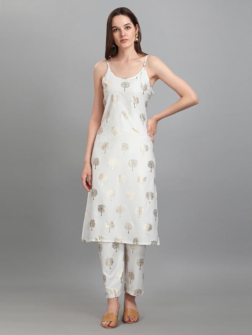 foil printed kurta pant set with shrug - 20194455 - Standard Image - 1