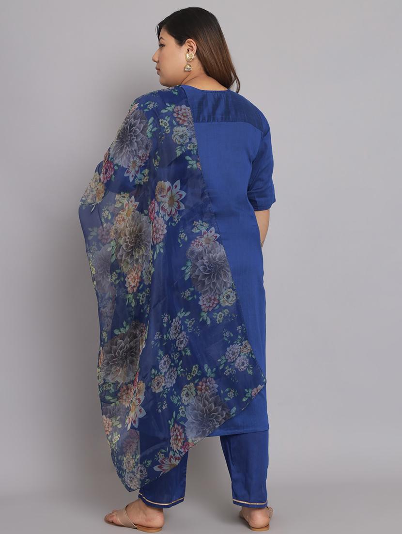 embroidered kurta pant set with dupatta - 20194474 - Standard Image - 4