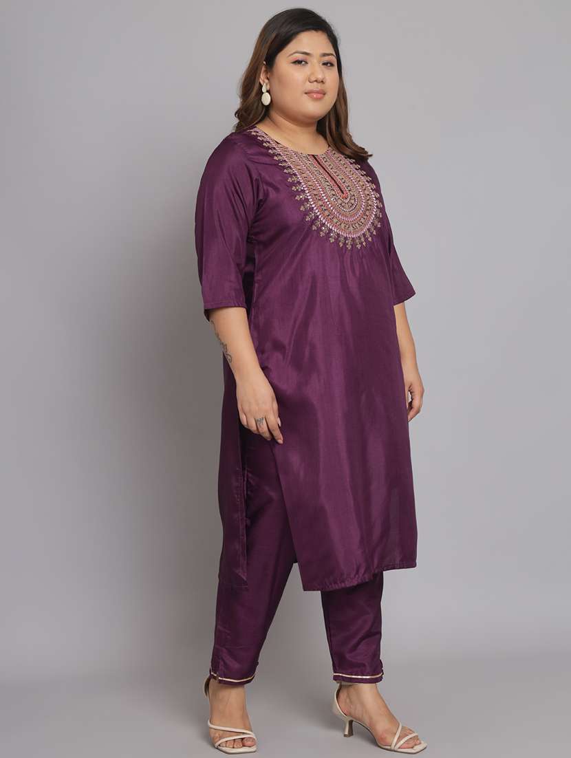 embroidered kurta pant set with dupatta - 20194478 - Standard Image - 1