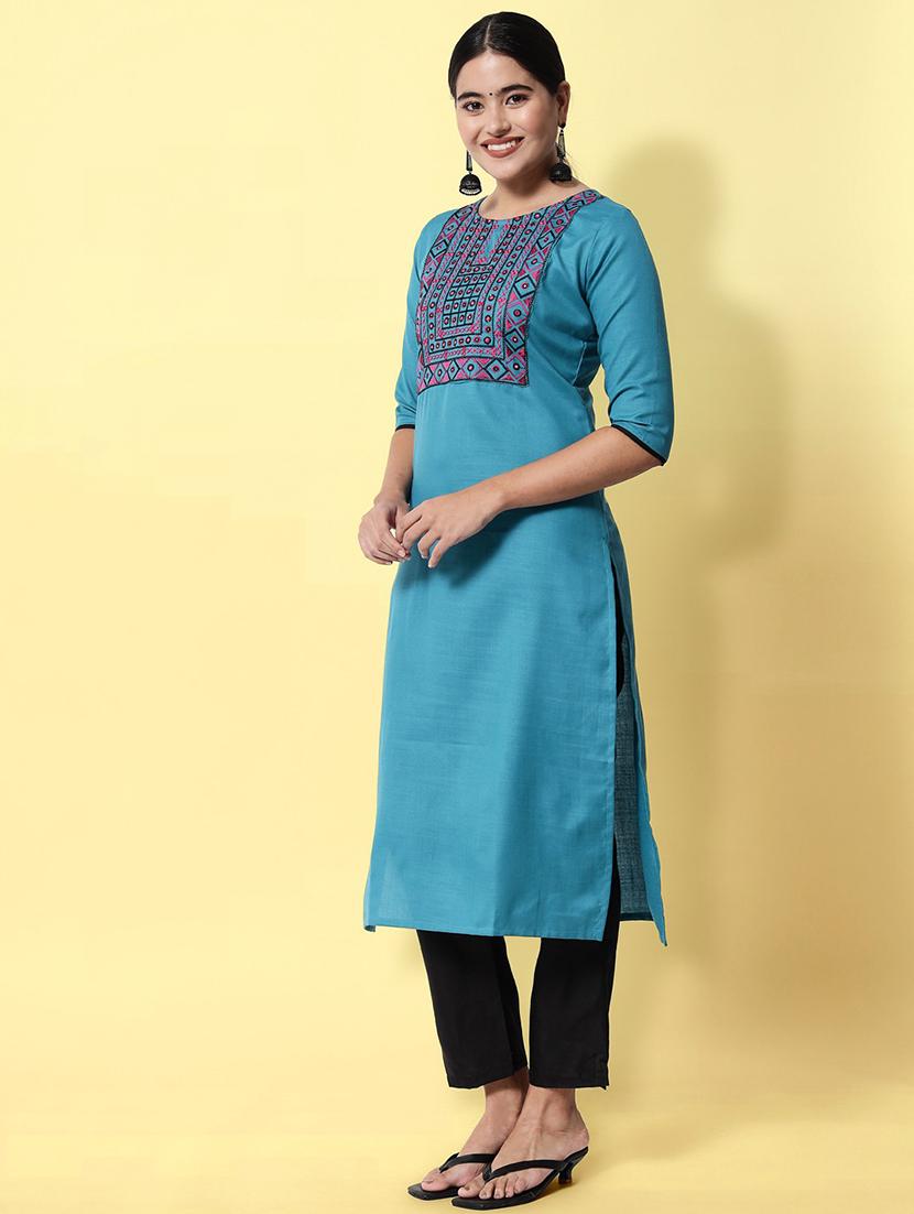 embroidered kurta pant set - 20194496 - Standard Image - 1
