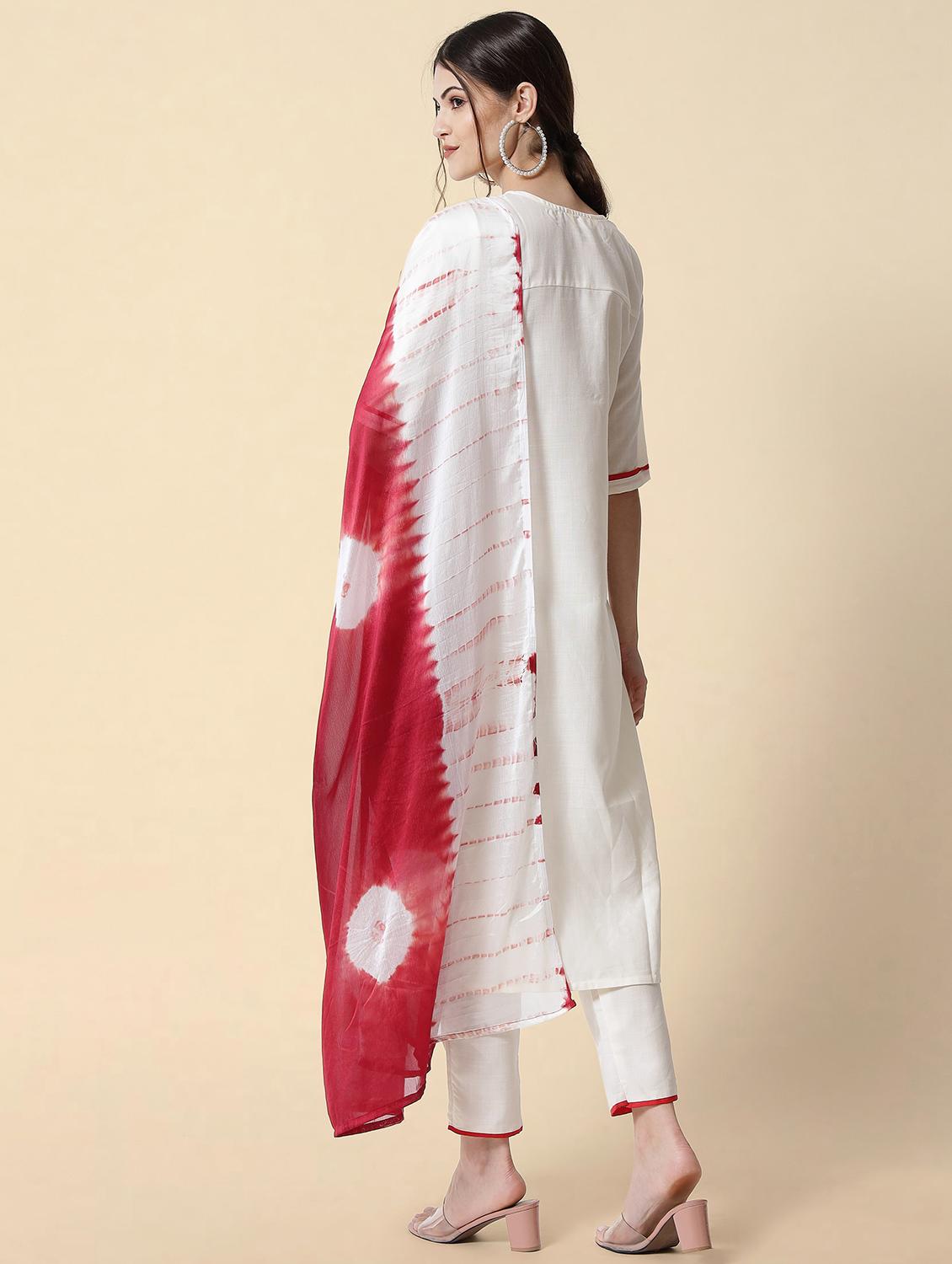 embroidered kurta pant set with dupatta - 20194497 - Standard Image - 1