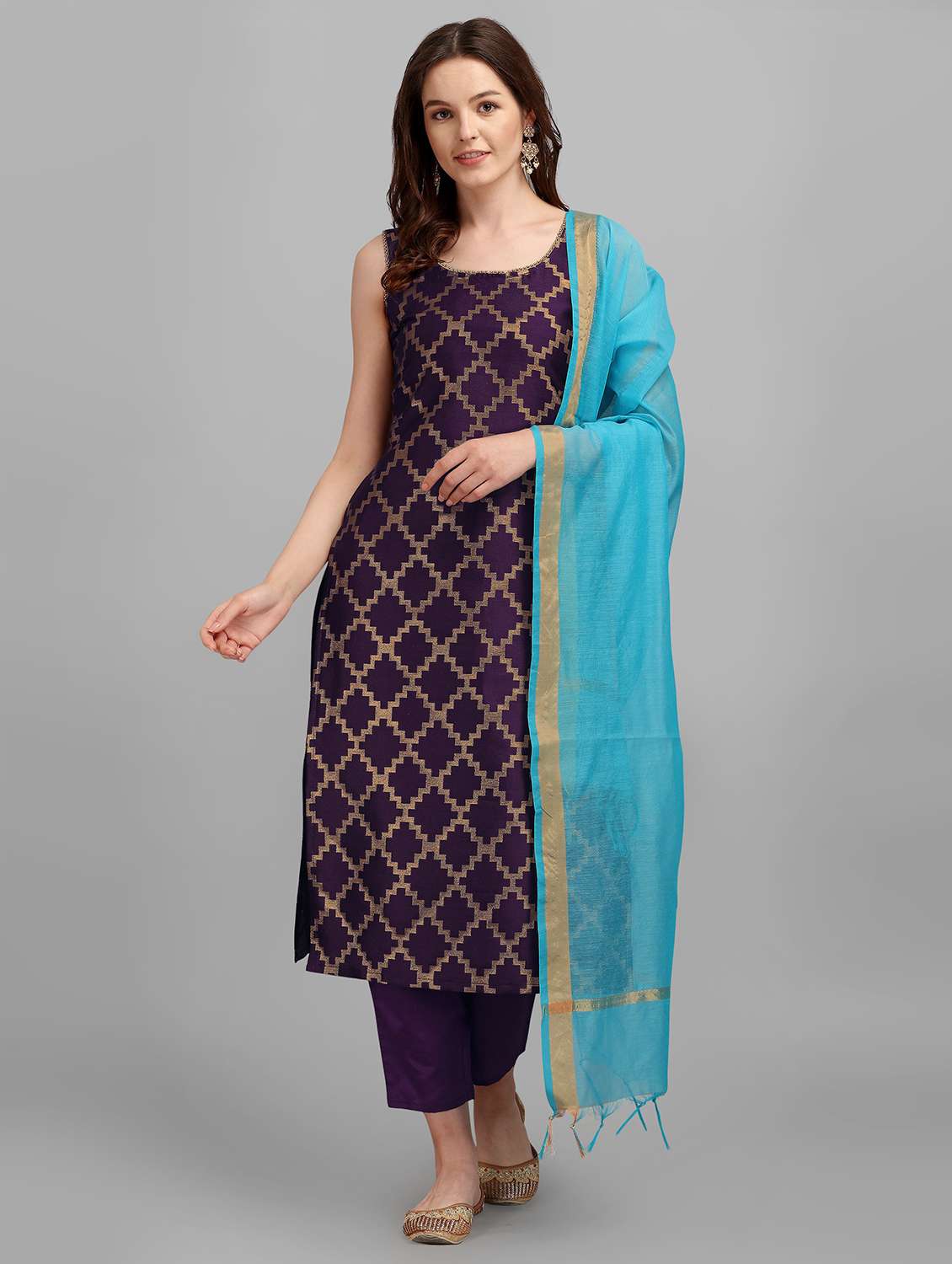printed kurta pant set with dupatta  