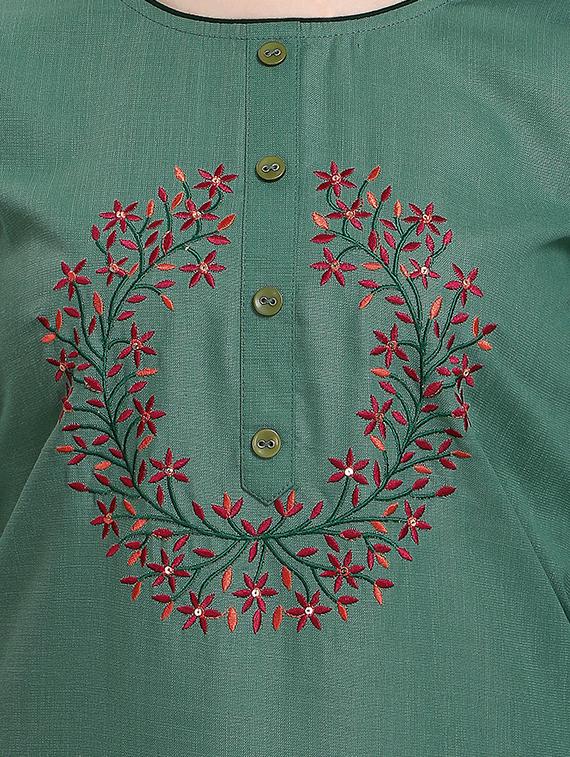 embroidered kurta pant set with dupatta - 20194508 - Standard Image - 4