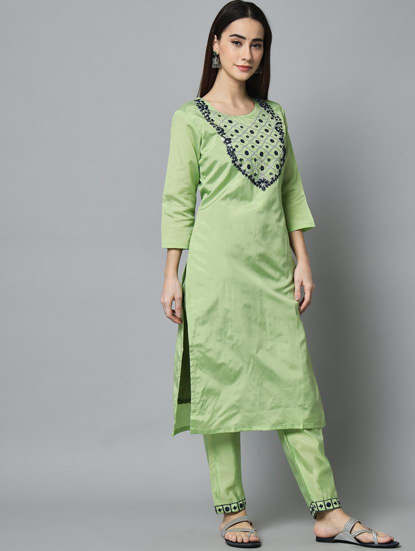 embroidered kurta pant set with dupatta - 20194541 - Standard Image - 1