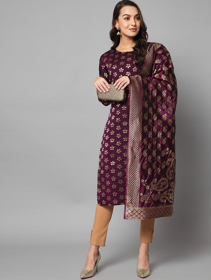 self design banarasi kurta dupatta set - 20194550 - Standard Image - 1