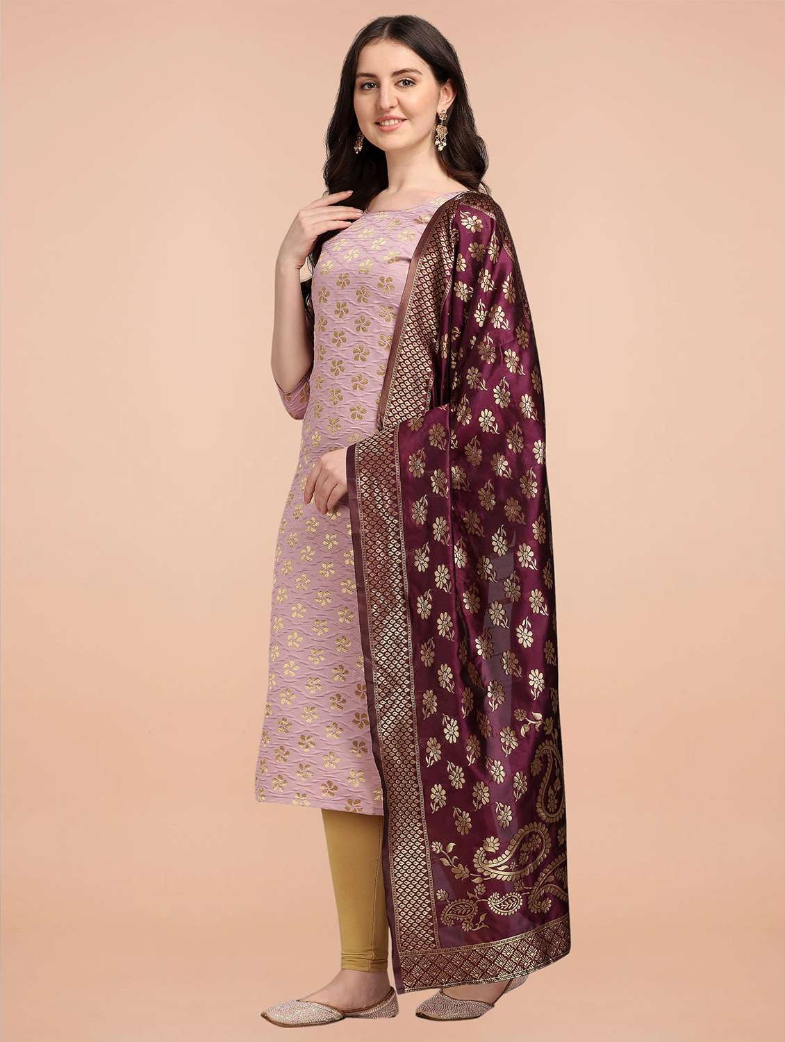 self design banarasi kurta dupatta set  - 20194553 -  Standard Image - 1