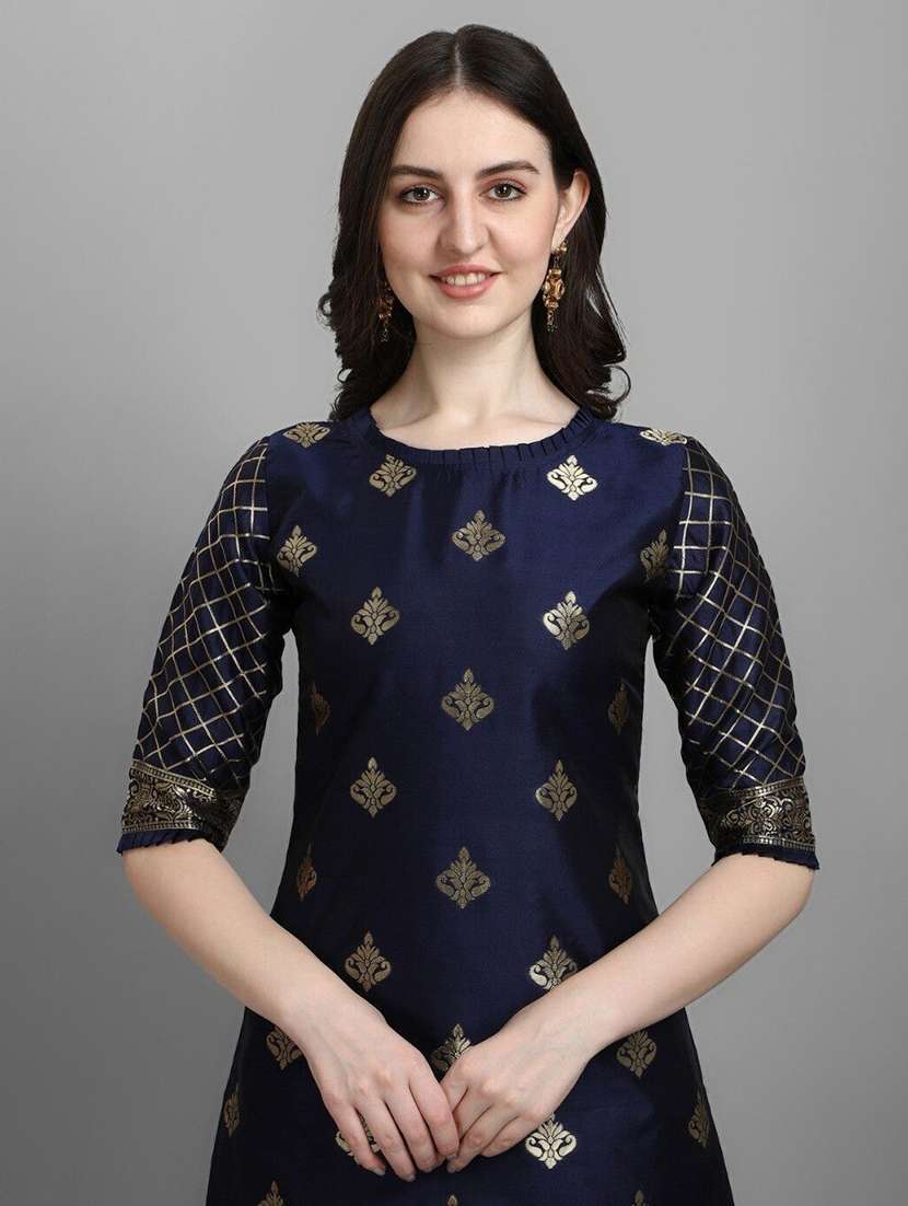 women three quarter sleeve kurta pant with dupatta set - 20195177 -  Standard Image - 4