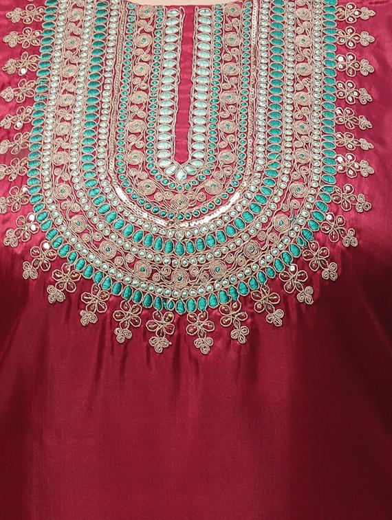 embroidered kurta pant set with dupatta - 20195186 - Standard Image - 4