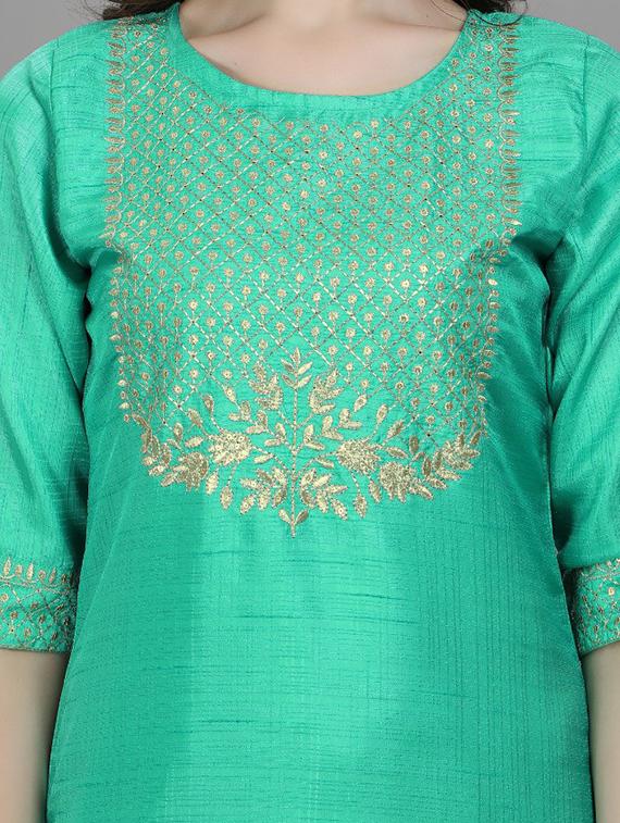embroidered kurta pant set with dupatta - 20195188 - Standard Image - 4