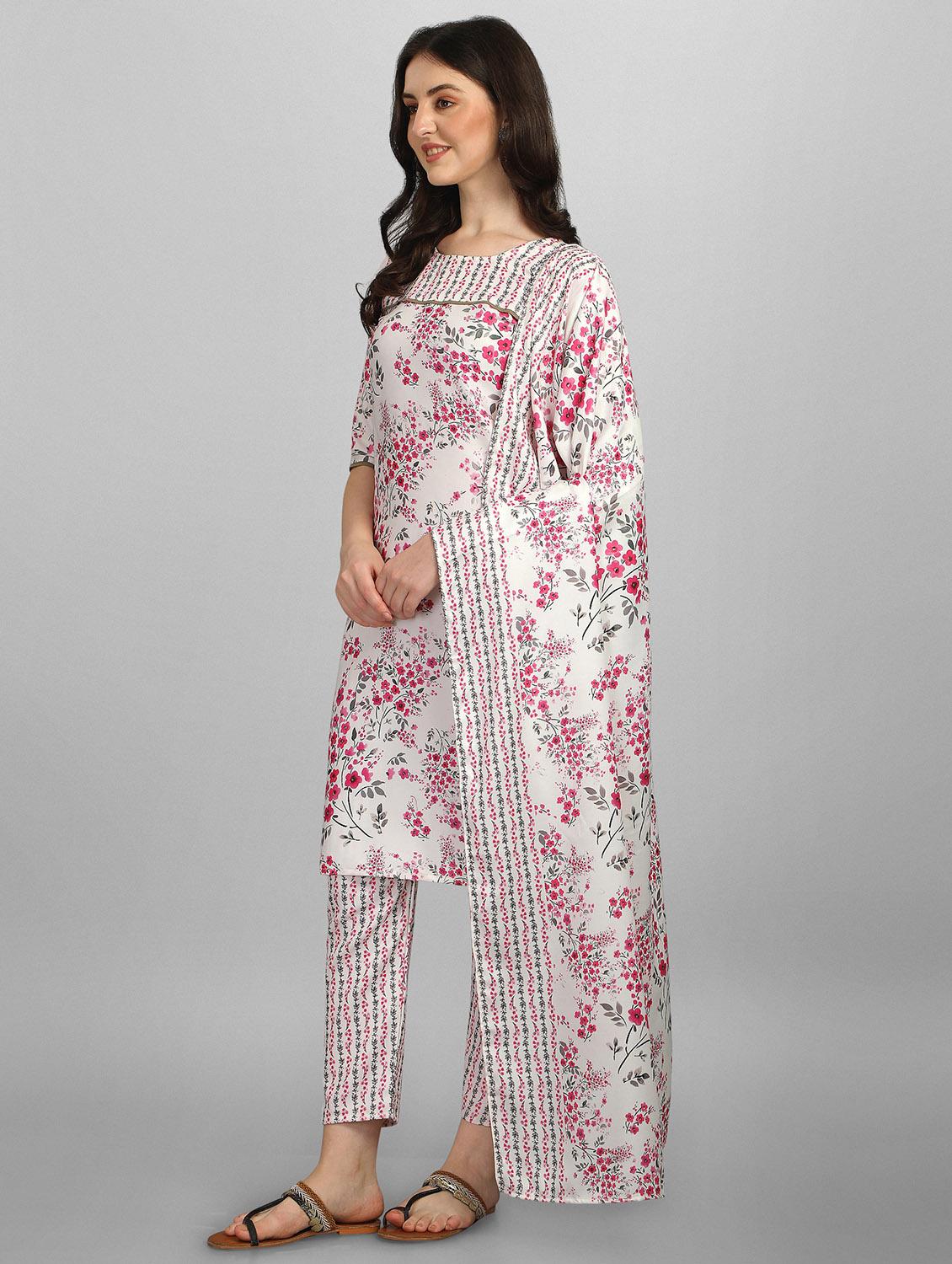 printed kurta pant set with dupatta   - 20195217 -  Standard Image - 1