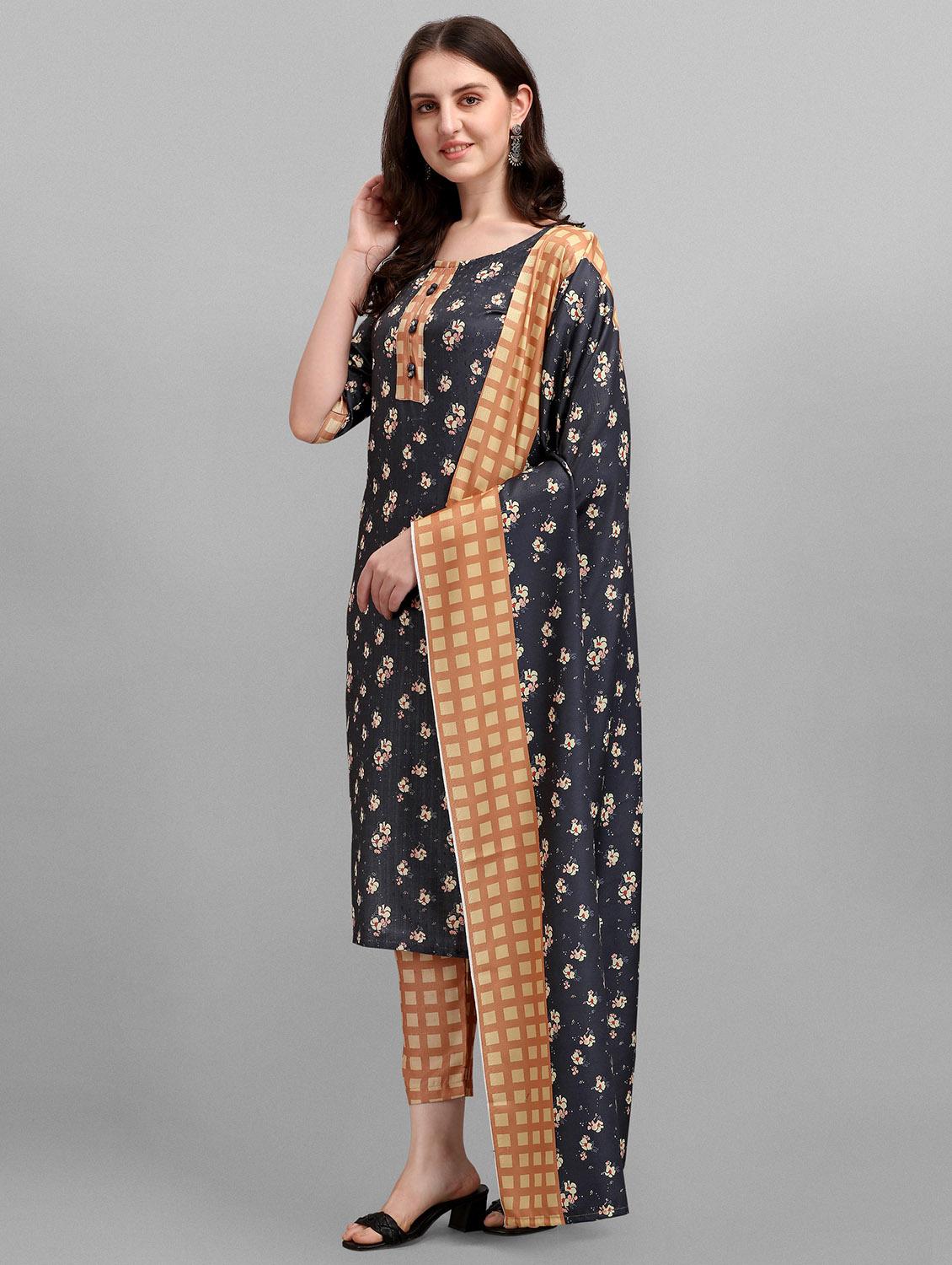 printed kurta pant set with dupatta - 20195220 - Standard Image - 1