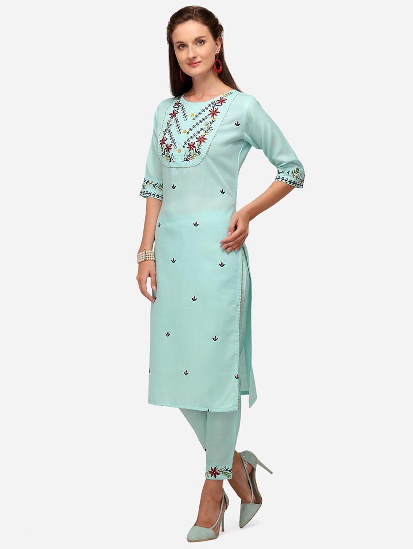 embroidered kurta pant set  - 20195294 -  Standard Image - 1