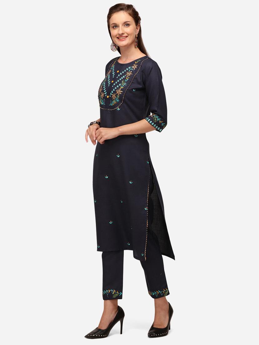 embroidered kurta pant set - 20195295 - Standard Image - 1