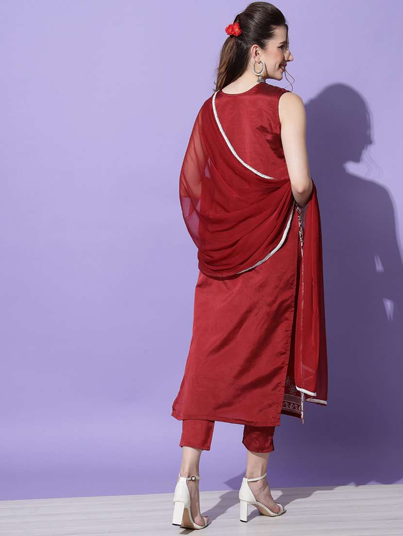 embroidered kurta pant set with dupatta   - 20195327 -  Standard Image - 1