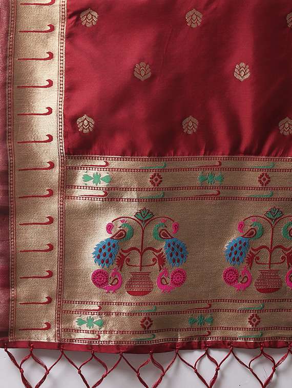 maroon notch neck kurta pant set with dupatta - 20195366 - Standard Image - 4