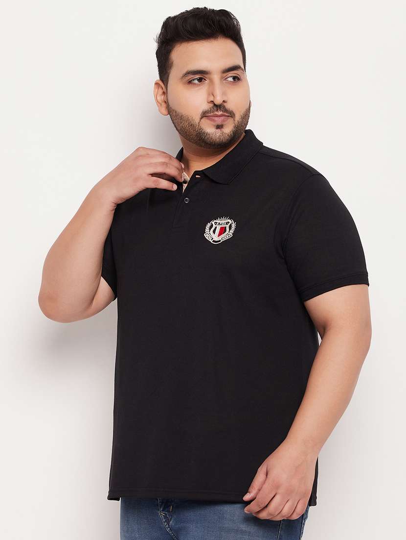 polo neck solid polo t-shirt - 20195399 -  Standard Image - 1