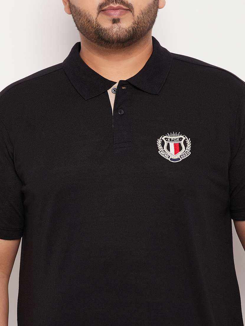 polo neck solid polo t-shirt - 20195399 -  Standard Image - 4
