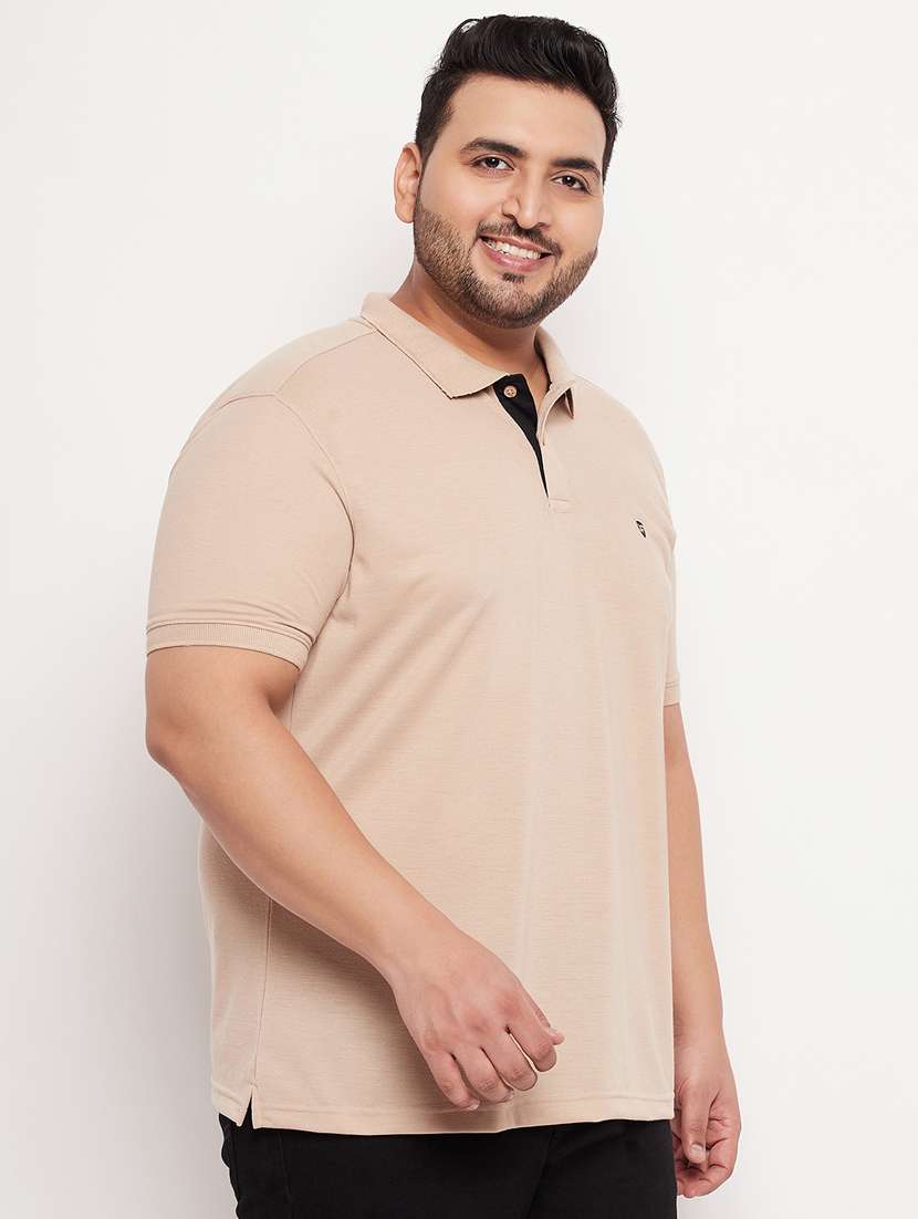men polo neck solid plain t-shirt - 20195411 -  Standard Image - 1