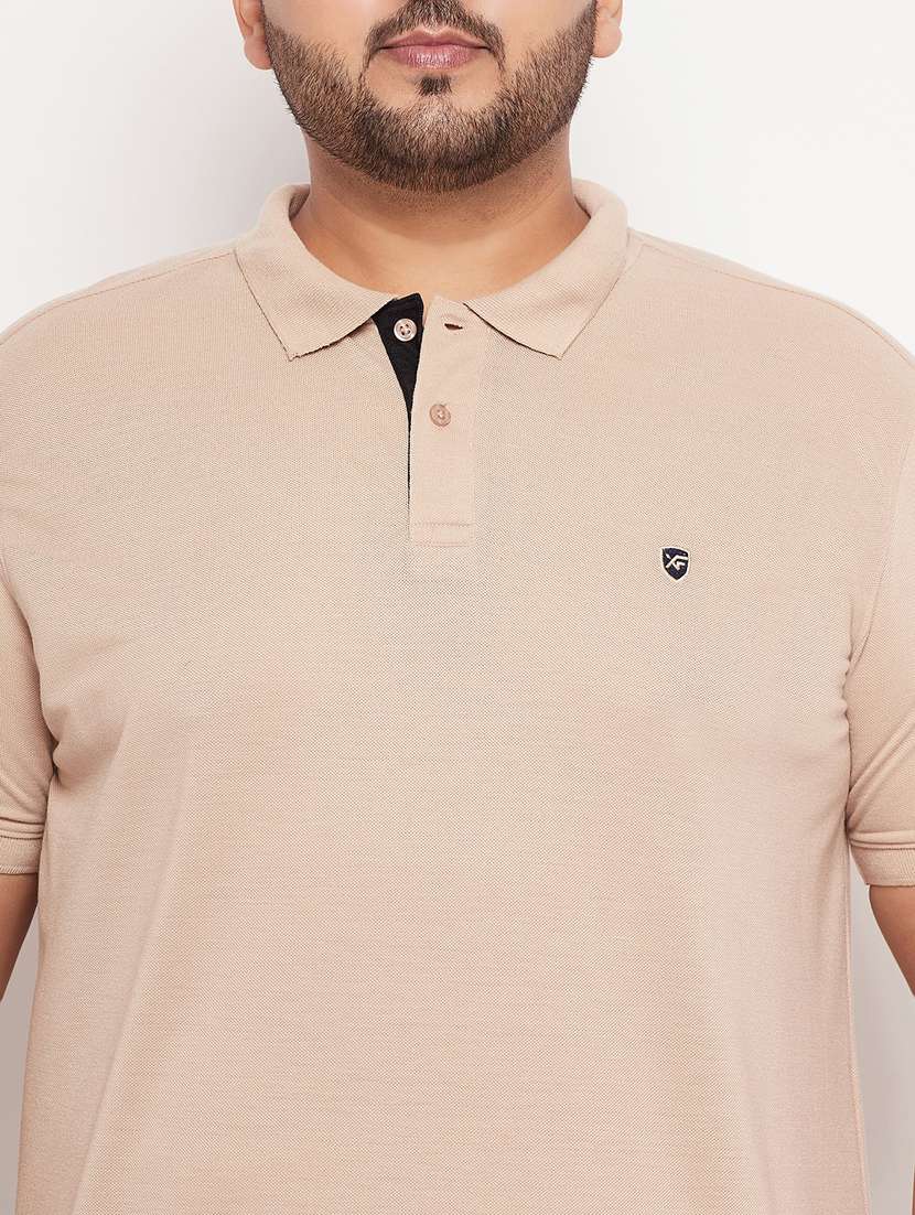 men polo neck solid plain t-shirt - 20195411 -  Standard Image - 4