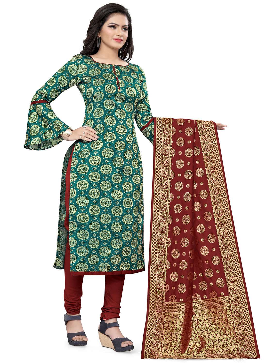 Self Design Unstitched Suit Set - 20196204 -  Standard Image - 1
