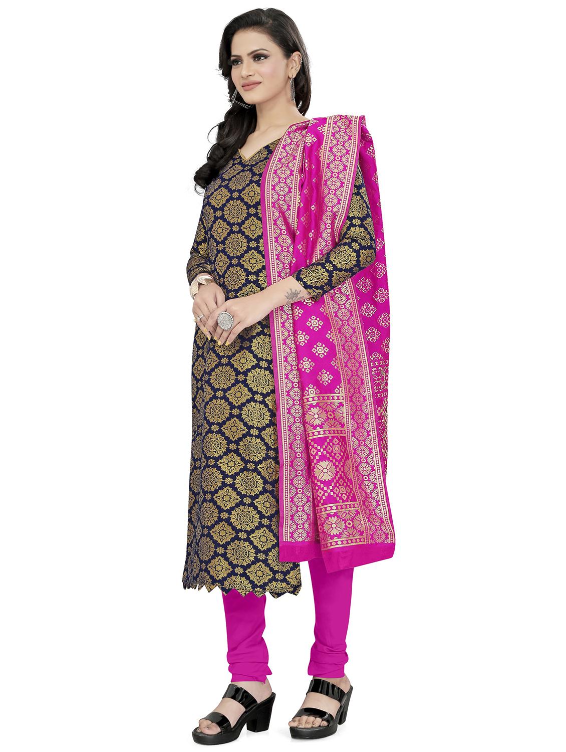 self design unstitched suit set - 20196346 - Standard Image - 1
