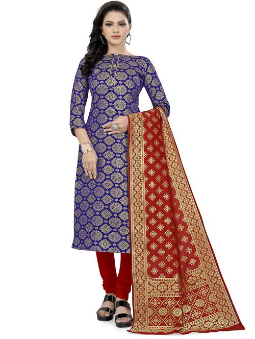self design unstitched suit set - 20196369 - Standard Image - 0