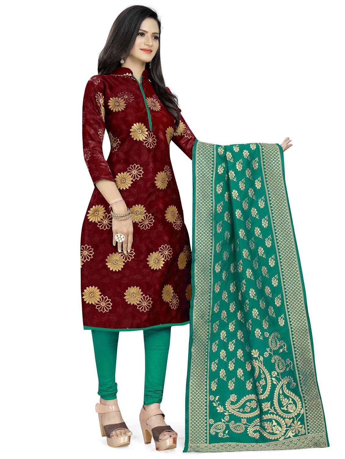 self design unstitched suit set  - 20196374 -  Standard Image - 1