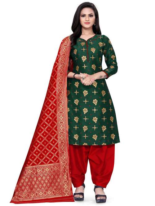 self design unstitched suit set - 20196403 - Standard Image - 0