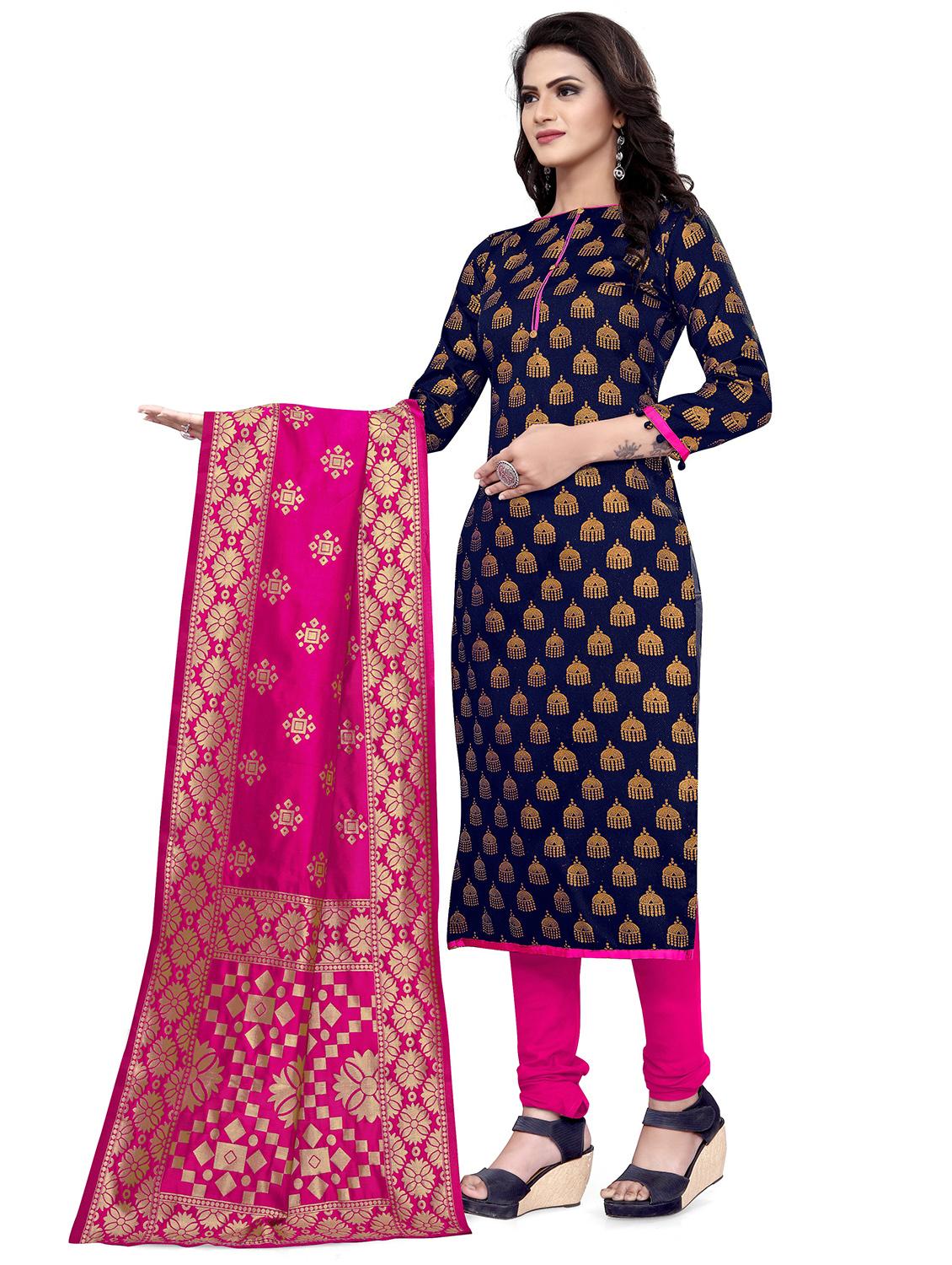 self design unstitched suit set - 20196405 - Standard Image - 1