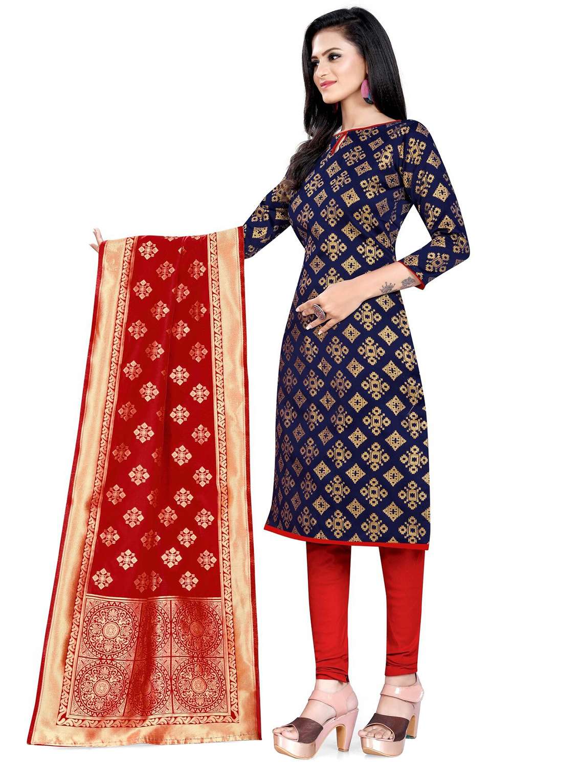 self design unstitched suit set  - 20196420 -  Standard Image - 1