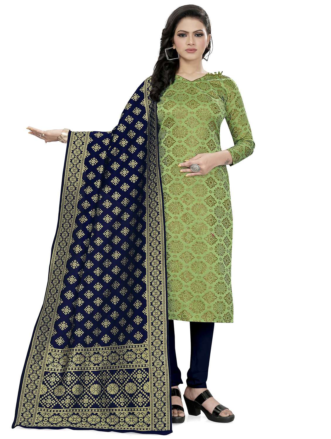 self design unstitched suit set - 20196443 - Zoom Image - 0