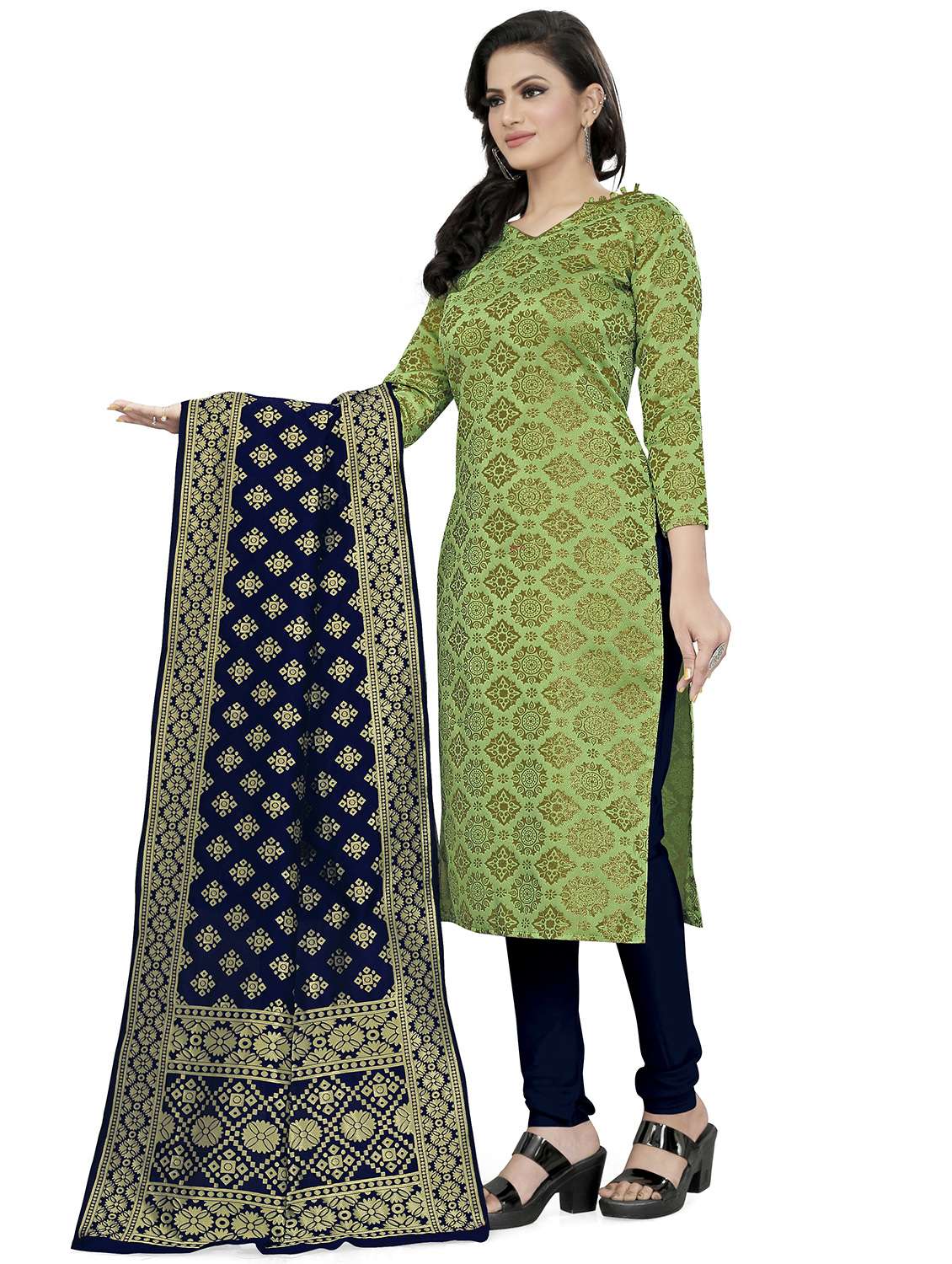 self design unstitched suit set - 20196443 - Standard Image - 1